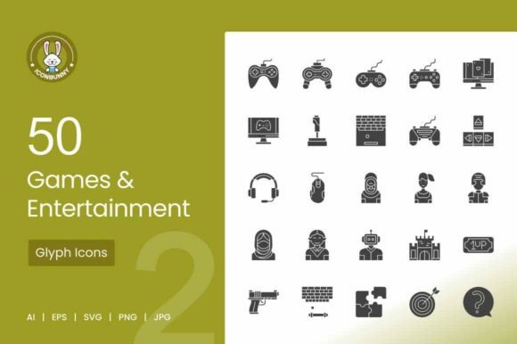 50 Games Entertainment Glyph Icons: A Graphics Review