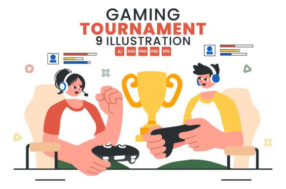 9 E Sports Gaming Tournament: Dynamic Graphics & Illustrations