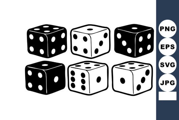 Black & White Dice Graphics for Branding