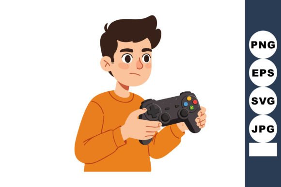 Boy Gaming Graphics: Illustrations for Brand Use