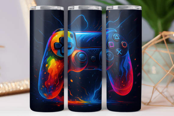 Color Gaming Tumbler Wrap 20oz Skinny: Graphics for Wraps