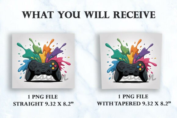 Gaming Paint Splatter Graphics for Bold Tumbler Wraps