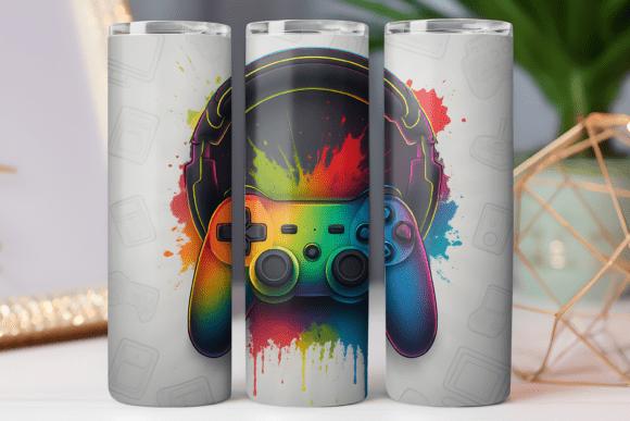 Gaming Tumbler Wrap Skinny Design 20oz Graphics