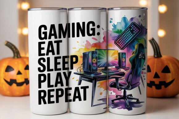 Gaming Watercolor Tumbler Wrap Graphics Review