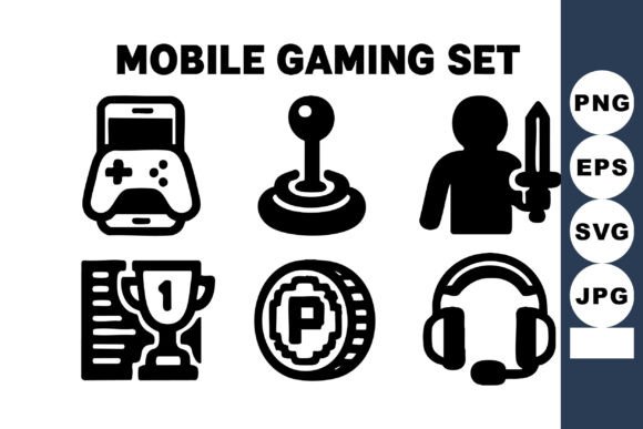 Mobile Gaming Icons: Bold Graphics & Illustrations