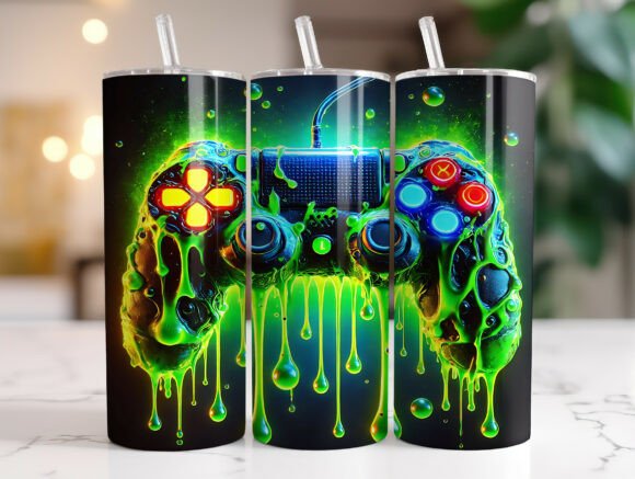 Neon Gaming Controller 20oz Tumbler Wrap Review
