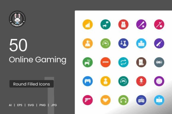 Online Gaming Flat Round Icons: Graphics Review