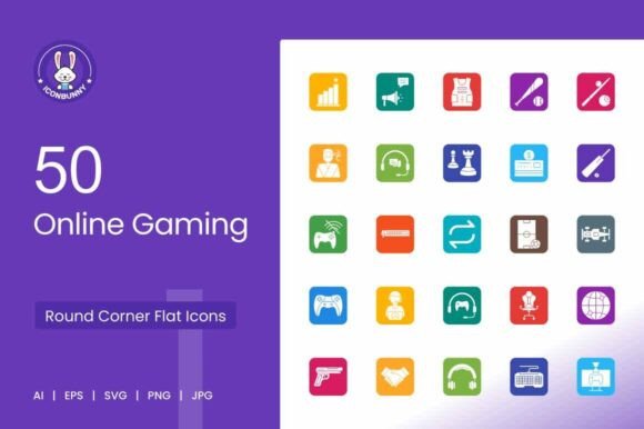 Online Gaming Icons: Polished Graphics for Modern Design
