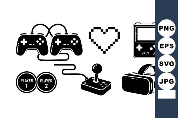 Retro Gaming Pixel Heart: Graphics & Illustrations