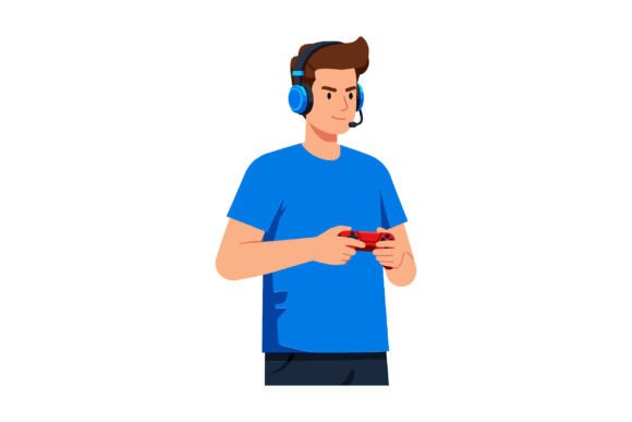 Young Man Gaming Graphics & Illustrations Review